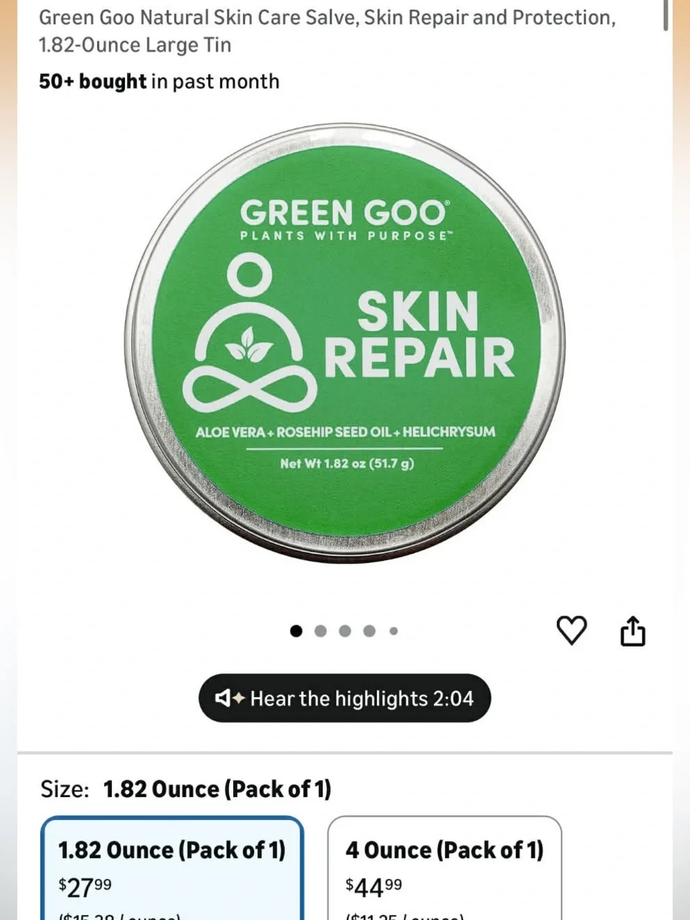 Skin Repair Salve – Green